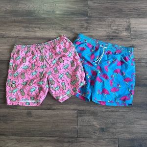 2 pair 7 Inch Inseam Maamgic Mesh Liner Swim Trunks